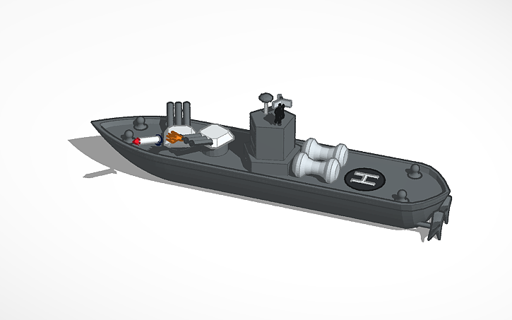 3D design battleship Tutorial for beginners | Tinkercad