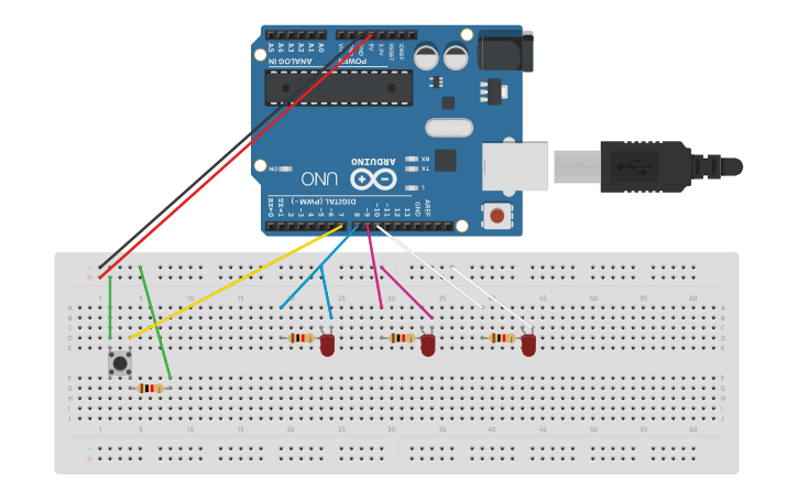Circuit design push button | Tinkercad
