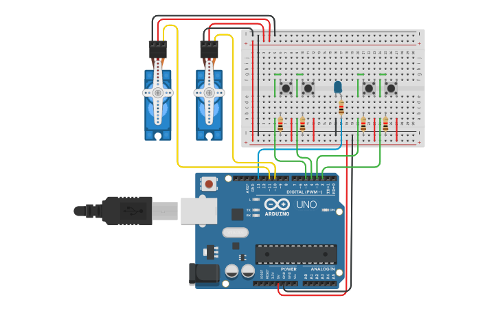 Circuit design ServoMotor AGV | Tinkercad