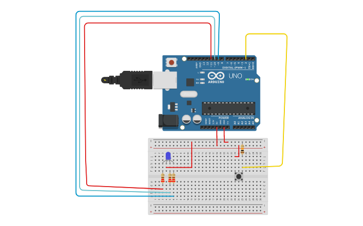 Circuit design RGB LED | Tinkercad