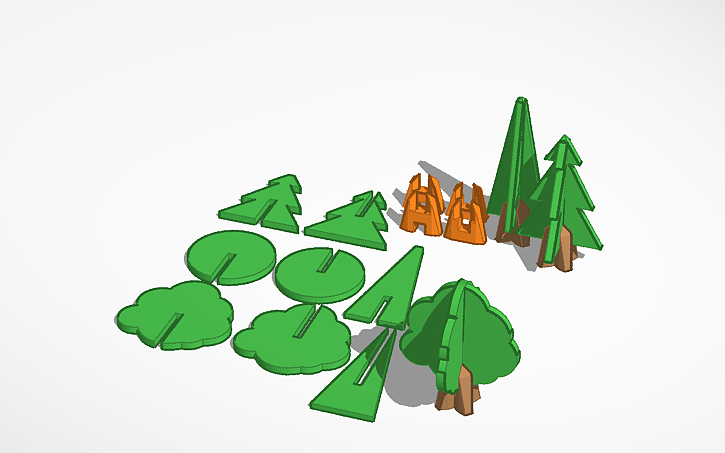 3D design simple trees - Tinkercad