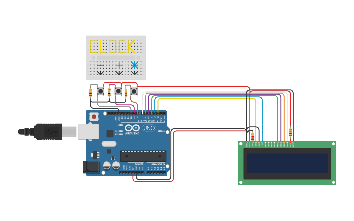 Circuit design Digital Clock using Arduino - Tinkercad