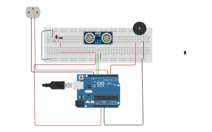 Circuit design ARDUINO BLIND STICK | Tinkercad
