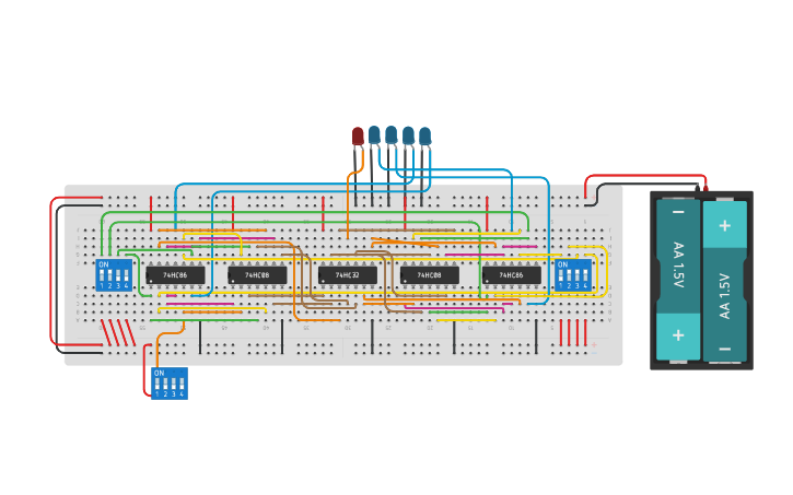 Sumador Arduino Codigo Circuit design Sumador completo de 4 BITS - Tinkercad