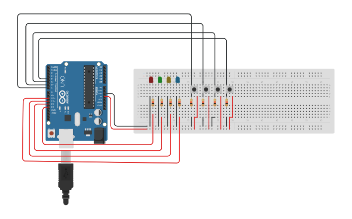 Circuit design LED light Interface - Tinkercad