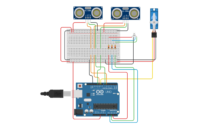 Circuit design 智慧垃圾桶 - Tinkercad