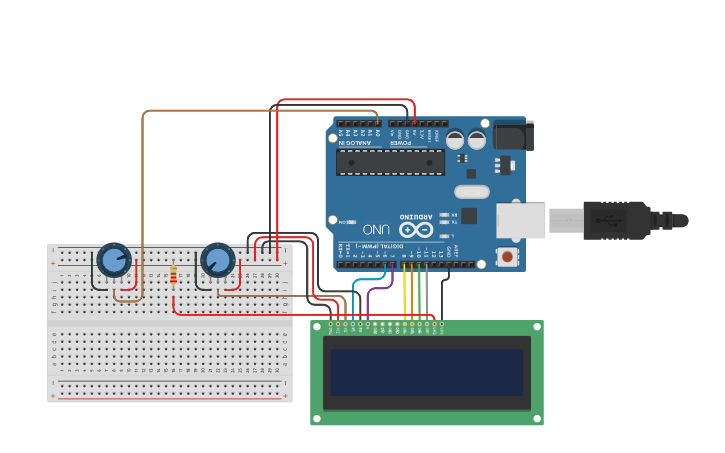 Circuit design Aula 10 (Monitor LCD) - Tinkercad