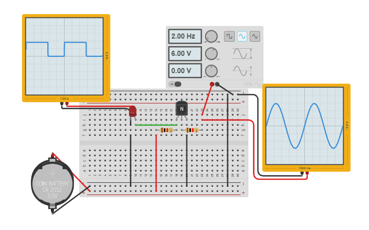 Circuit design NOT gate BJT | Tinkercad