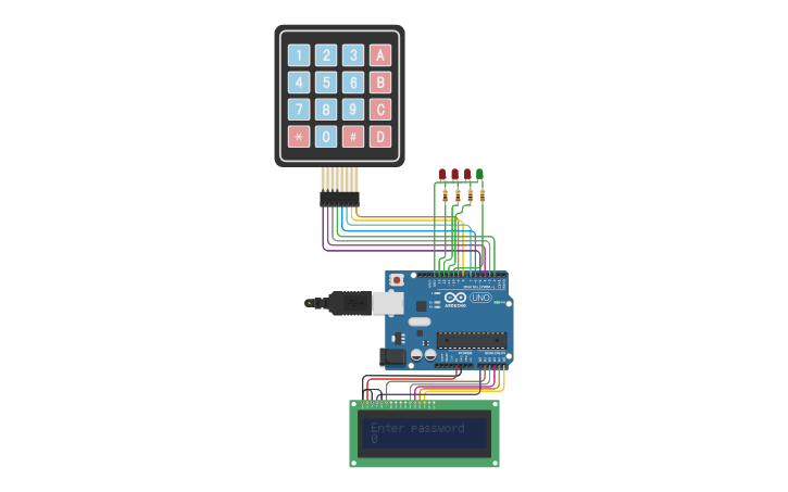 Circuit design random keypad - Tinkercad