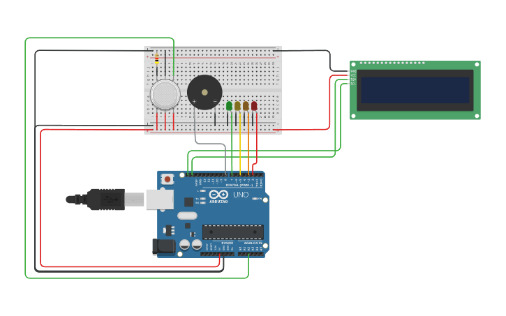 Circuit design Program 6: Air Quality Gas Sensor (MQ135) - Tinkercad