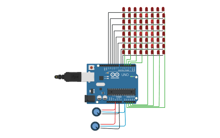 Circuit design 25_8x8 LED Matrix - Tinkercad