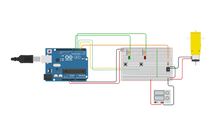 Circuit Design Proyecto Cinta Transportadora - Tinkercad