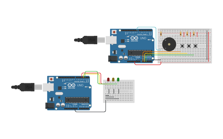Circuit design Blinking LEDs - Tinkercad