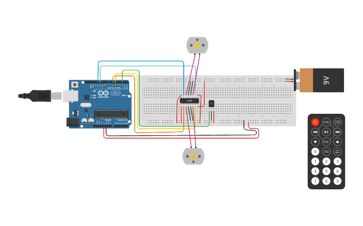 Circuit design IR remote control Arduino board - project ver2 - Tinkercad