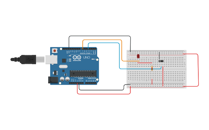 Circuit design Práctica programando control de Led y Switch | Tinkercad