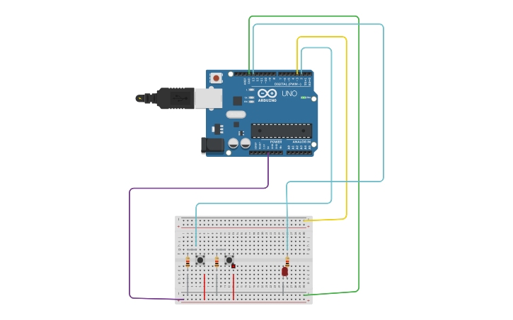 Circuit design AND LOGIC GATE - Tinkercad