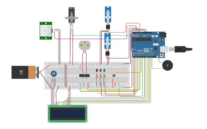 Circuit design Proyecto lavadora. - Tinkercad