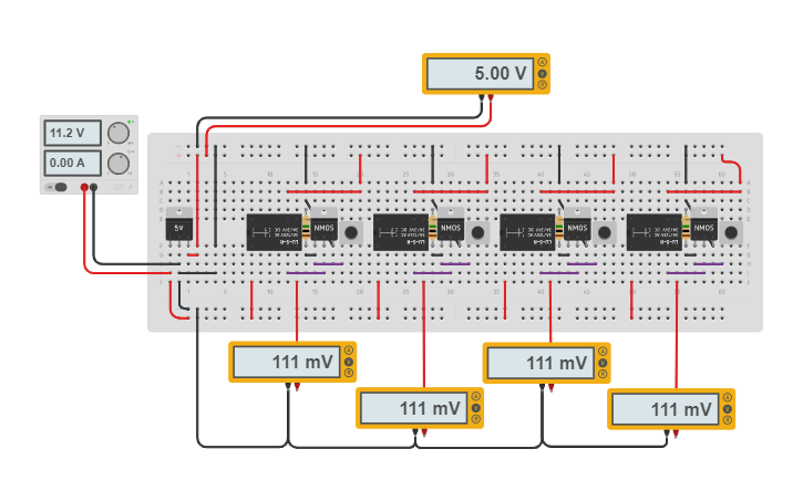 Circuit design 4 Channel Relay Module - Tinkercad