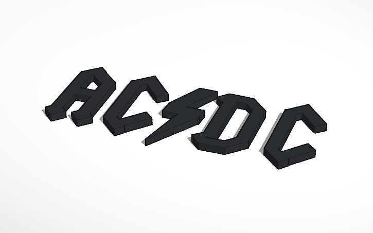 3D design AC/DC logo - Tinkercad