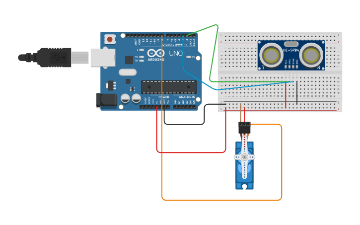 Circuit design งานservo 1 ตัว - Tinkercad