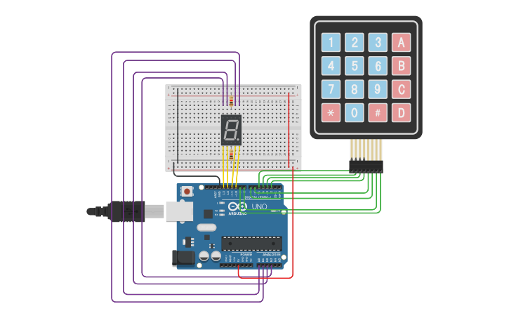 Circuit design Seven Segment Display Using Keypad - Samonte - Tinkercad