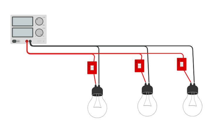 Circuit design Bulbs in Parallel | Tinkercad