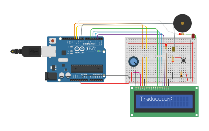 Circuit design Traductor morse Proyecto - Tinkercad