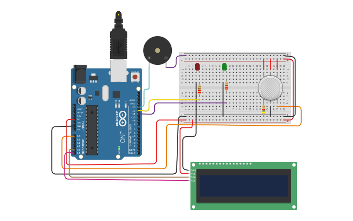 Circuit design gas sensor - Tinkercad