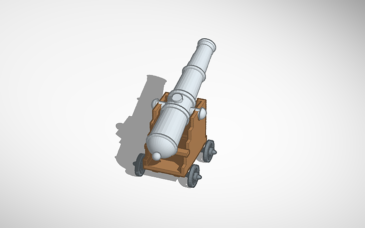 3D design medieval Canon - Tinkercad