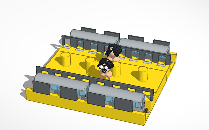 3D design train station - Tinkercad