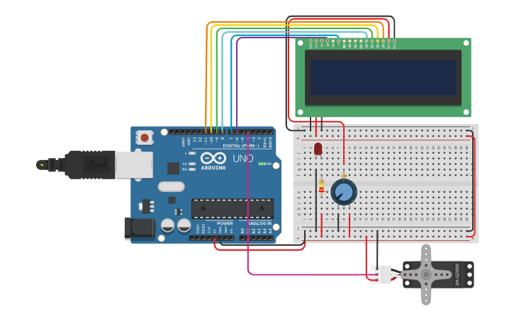 Circuit design Alimentador automático - Tinkercad