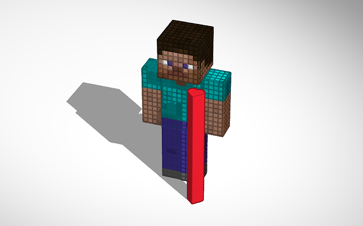 3D design Steve from Minecraft with foldmeasure | Tinkercad