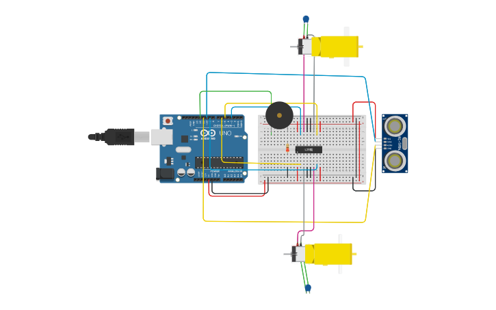 Circuit design Arduino Car - Tinkercad