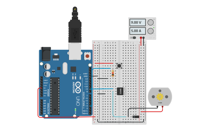 Circuit design lab7sensores - Tinkercad