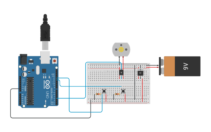 Circuit design Controlling the Speed of a DC Motor - Tinkercad