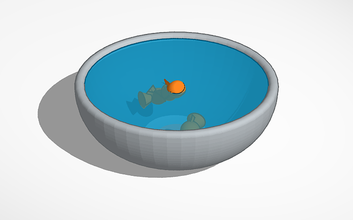 3D design fish in a bowl - Tinkercad