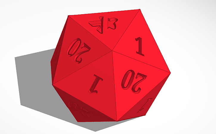 3D design d20 - Tinkercad