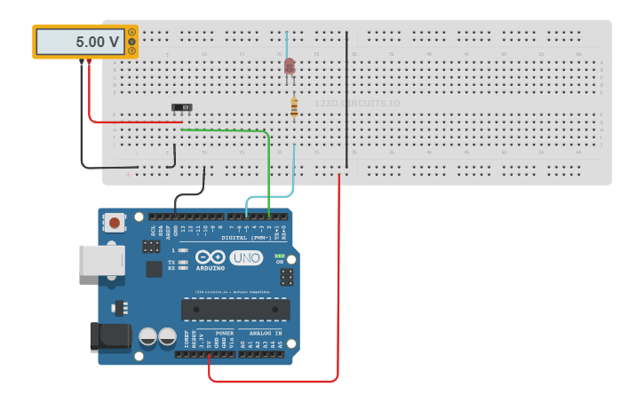 Circuit design Arduino : Hardware Interrupts - Tinkercad
