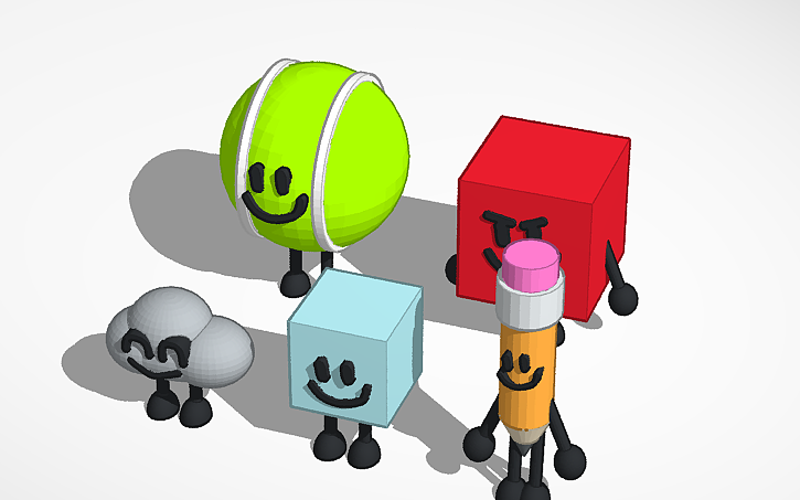 Two Design Bfdi 3D design BFDI Characters 2 - Tinkercad