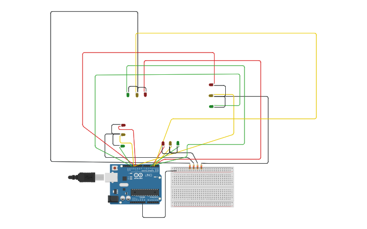 Circuit design Traffic Light | Tinkercad