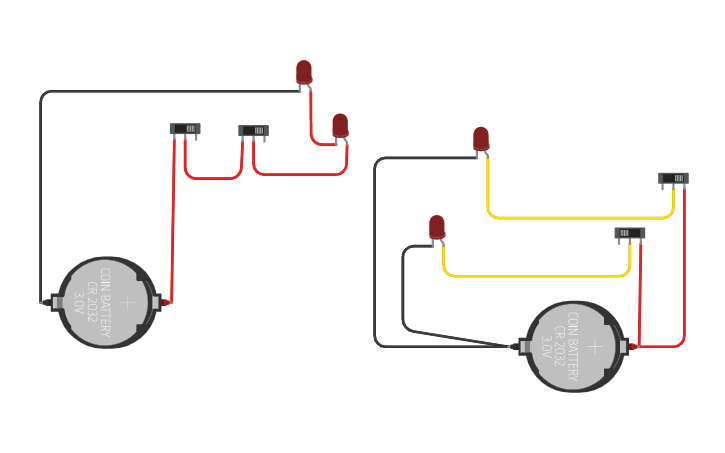 Circuit design 2 LEDs - Tinkercad
