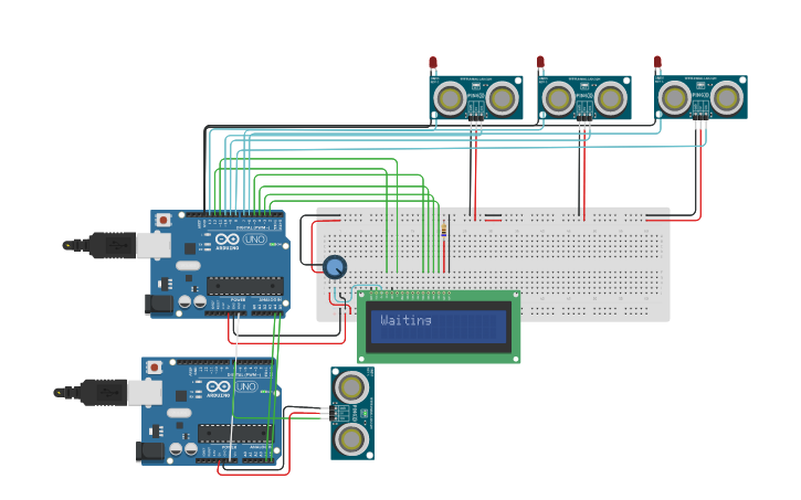 Circuit design Copy of Smart Parking System | Tinkercad