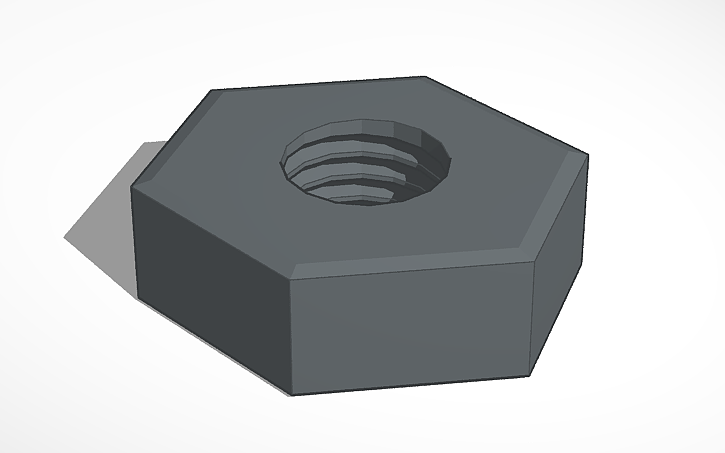 3D design Threaded Hexagon Nut. - Tinkercad