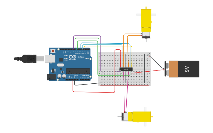 Circuit Design L293d Dc Motor Arduino Tinkercad