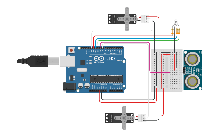 Circuit design Simple bot - Tinkercad