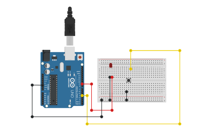 Circuit design Push button - Tinkercad