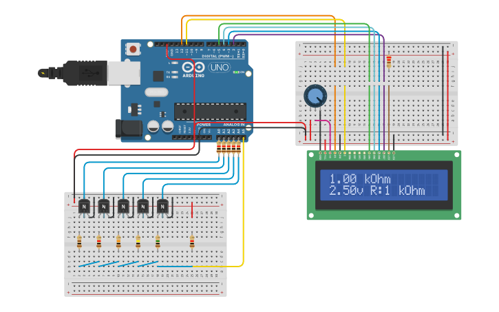 Circuit design Ohmmetro Variable v2 | Tinkercad