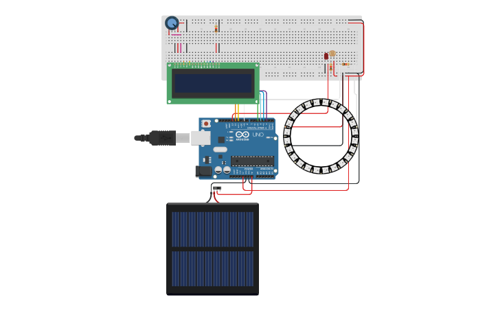 Circuit design clock with rgb backlight - Tinkercad