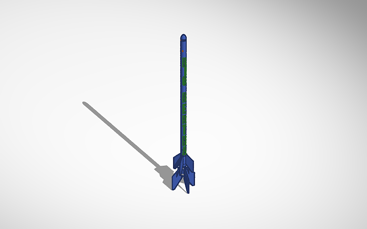 3D design Boosted Bertha model rocket design - Tinkercad