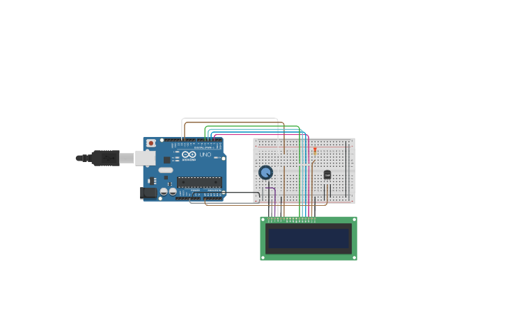 Circuit design WORKING WITH HUMIDITY SENSOR - Tinkercad
